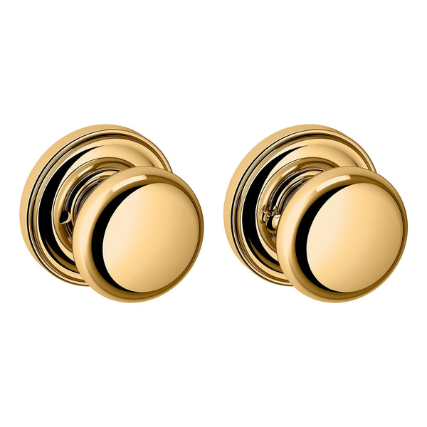 Baldwin Estate 5015 Privacy Knob with 5048 Rose in Lifetime Polished Brass finish