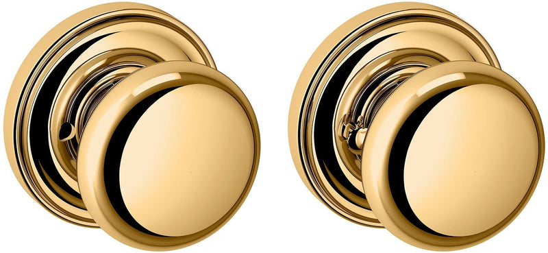 Baldwin Estate 5015 Privacy Knob with 5048 Rosette in Lifetime Polished Brass finish