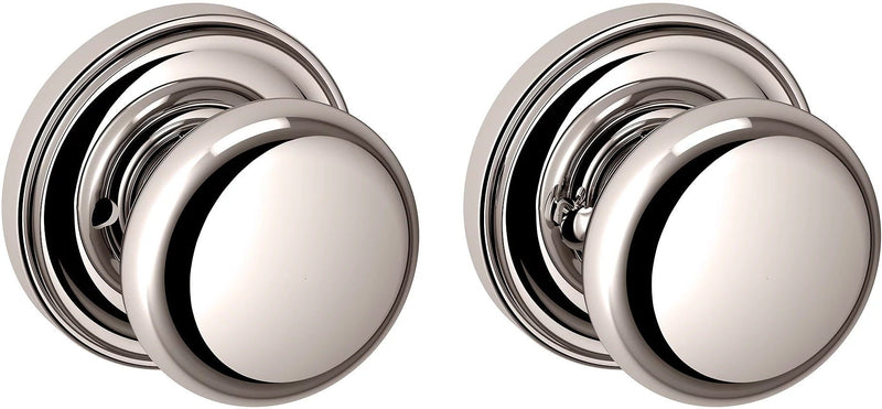 Baldwin Estate 5015 Privacy Knob with 5048 Rosette in Lifetime Polished Nickel finish