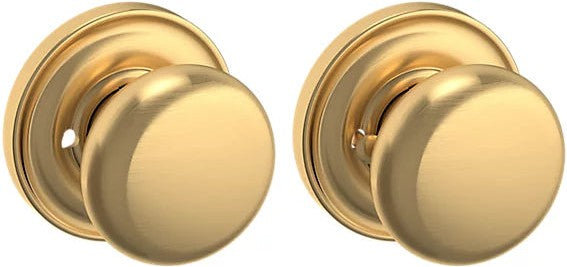 Baldwin Estate 5015 Privacy Knob with 5048 Rosette in Lifetime Satin Brass finish