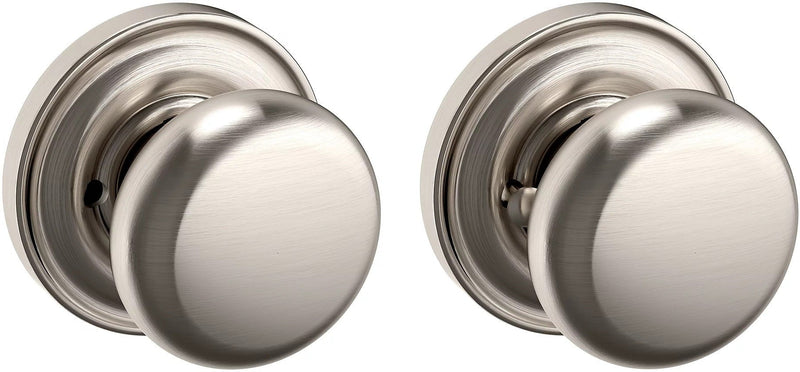 Baldwin Estate 5015 Privacy Knob with 5048 Rosette in Lifetime Satin Nickel finish