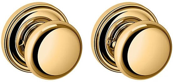 Baldwin Estate 5015 Privacy Knob with 5048 Rosette in Unlacquered Brass finish