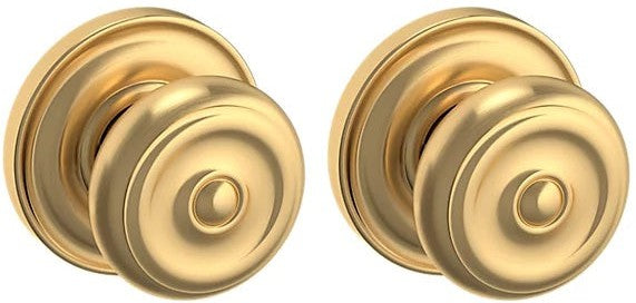 Baldwin Estate 5020 Full Dummy Knob with 5048 Rosette in Lifetime Satin Brass finish