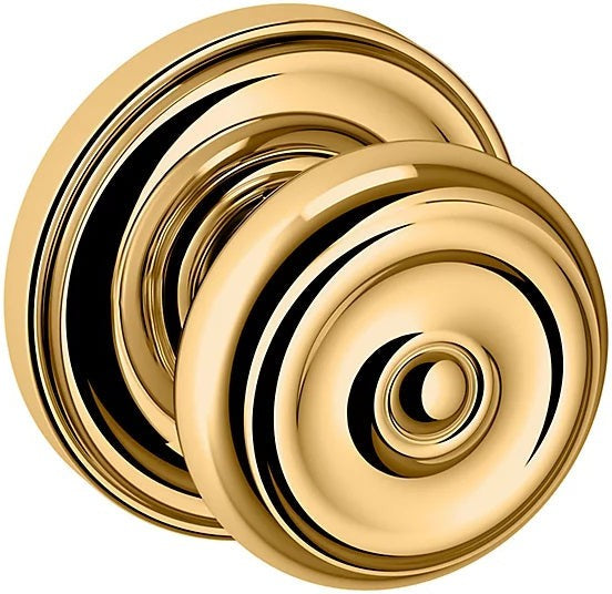 Baldwin Estate 5020 Half Dummy Knob with 5048 Rosette in Lifetime Polished Brass finish