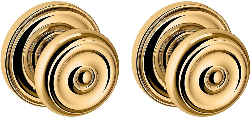 Baldwin Estate 5020 Passage Knob with 5048 Rosette in Unlacquered Brass finish