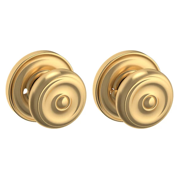 Baldwin Estate 5020 Privacy Knob with 5048 Rose in Lifetime Satin Brass finish