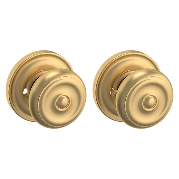 Baldwin Estate 5020 Privacy Knob with 5048 Rose in Vintage Brass finish