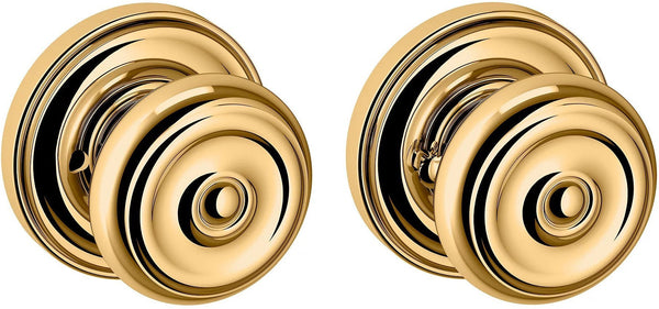 Baldwin Estate 5020 Privacy Knob with 5048 Rosette in Lifetime Polished Brass finish