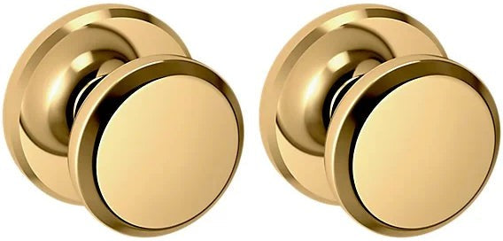 Baldwin Estate 5023 Full Dummy Knob with R016 Rosette in Lifetime Polished Brass finish