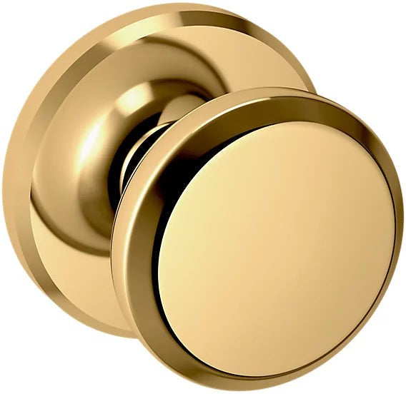 Baldwin Estate 5023 Half Dummy Knob with R016 Rosette in Lifetime Polished Brass finish