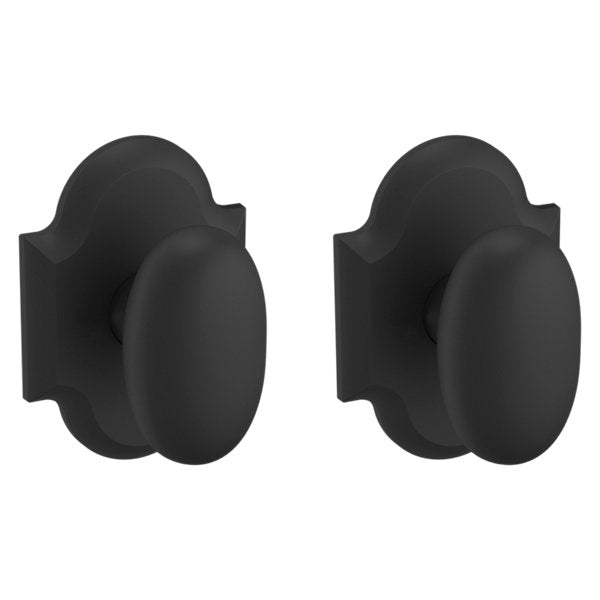 Baldwin Estate 5024 Full Dummy Knob with R030 Rose in Satin Black finish