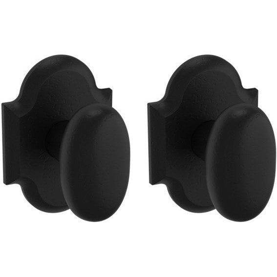 Baldwin Estate 5024 Full Dummy Knob with R030 Rosette in Distressed Oil Rubbed Bronze finish