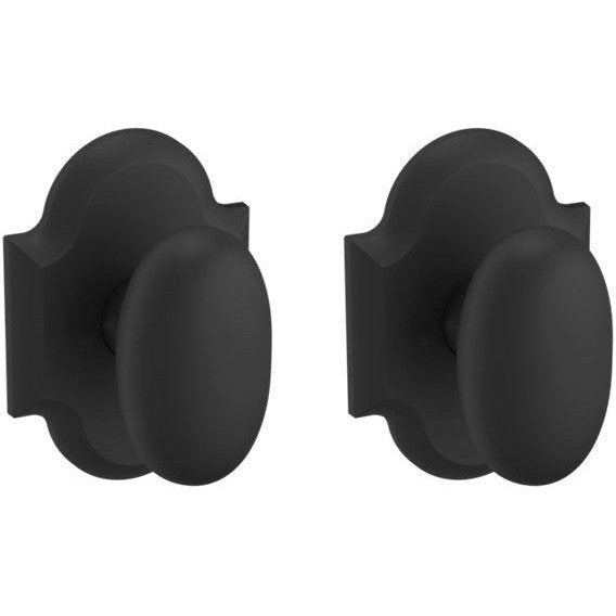 Baldwin Estate 5024 Full Dummy Knob with R030 Rosette in Satin Black finish