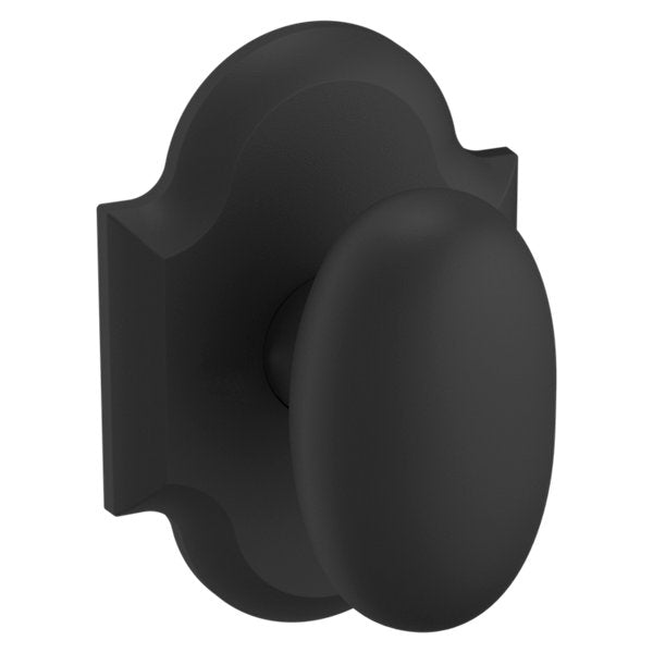 Baldwin Estate 5024 Half Dummy Knob with R030 Rose in Satin Black finish