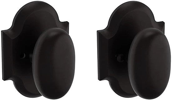 Baldwin Estate 5024 Privacy Knob with R030 Rosette in Oil Rubbed Bronze finish