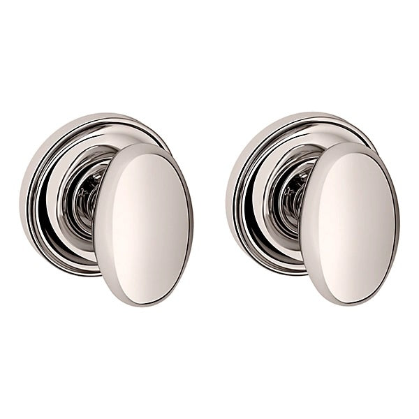 Baldwin Estate 5025 Full Dummy Knob with 5048 Rose in Lifetime Polished Nickel finish