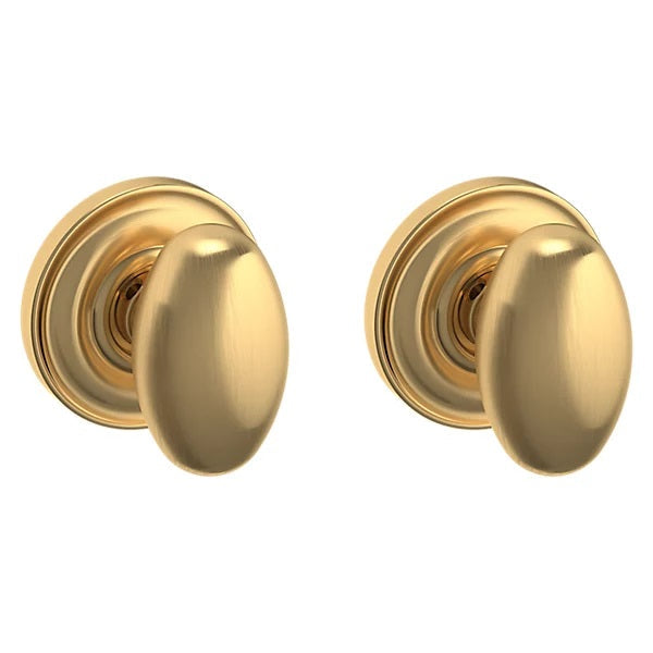 Baldwin Estate 5025 Full Dummy Knob with 5048 Rose in Lifetime Satin Brass finish