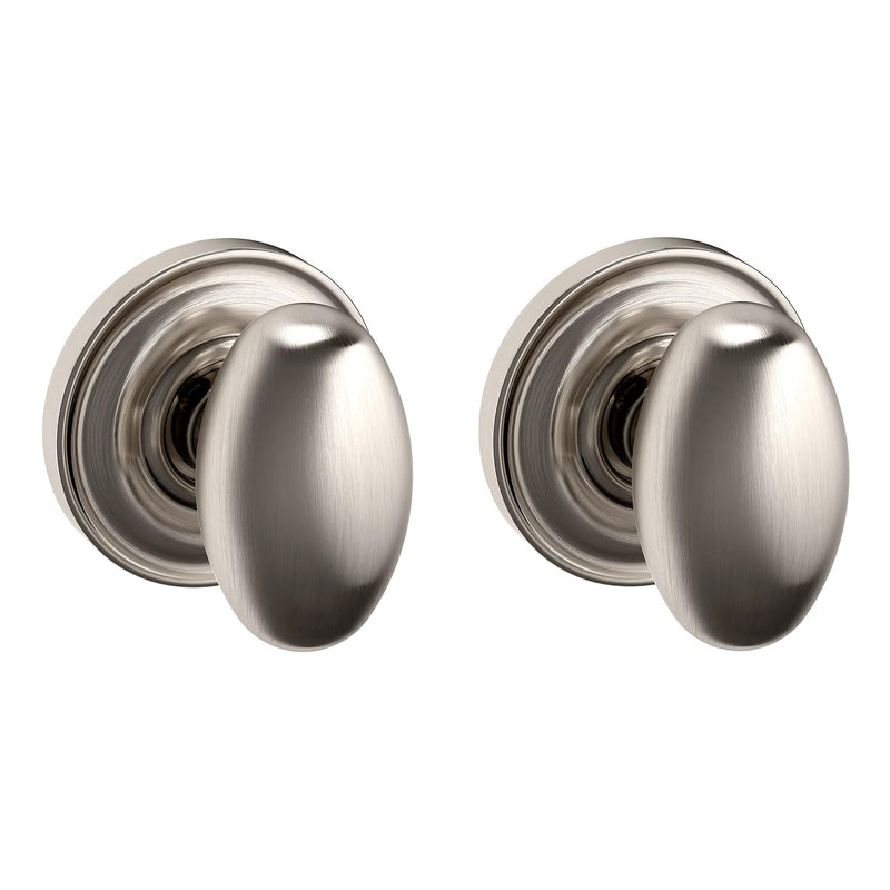 Baldwin Estate 5025 Full Dummy Knob with 5048 Rose in Lifetime Satin Nickel finish