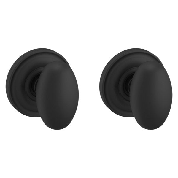 Baldwin Estate 5025 Full Dummy Knob with 5048 Rose in Satin Black finish