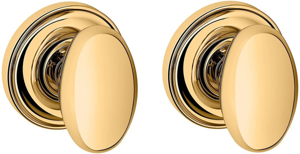 Baldwin Estate 5025 Full Dummy Knob with 5048 Rosette in Lifetime Polished Brass finish