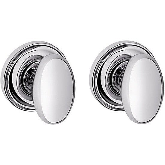 Baldwin Estate 5025 Full Dummy Knob with 5048 Rosette in Polished Chrome finish