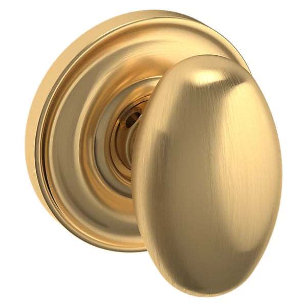 Baldwin Estate 5025 Half Dummy Knob with 5048 Rose in Lifetime Satin Brass finish