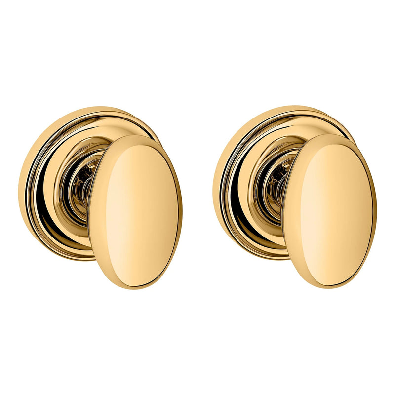 Baldwin Estate 5025 Passage Knob with 5048 Rose in Unlacquered Brass finish