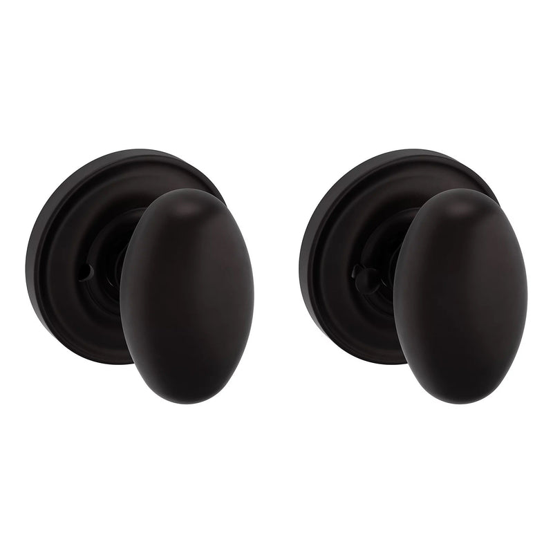 Baldwin Estate 5025 Privacy Knob with 5048 Rose in Oil Rubbed Bronze finish