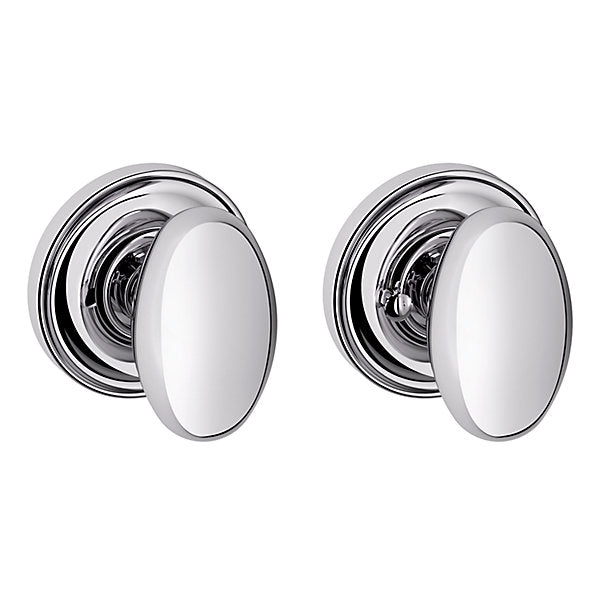 Baldwin Estate 5025 Privacy Knob with 5048 Rose in Polished Chrome finish