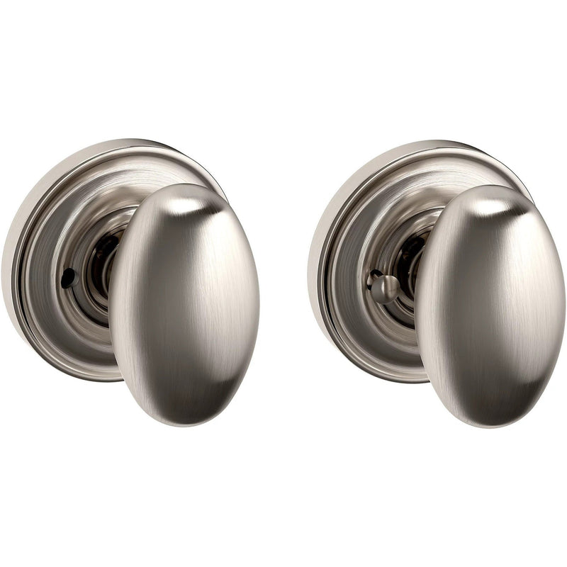 Baldwin Estate 5025 Privacy Knob with 5048 Rosette in Lifetime Satin Nickel finish