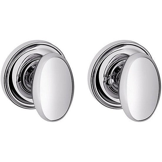 Baldwin Estate 5025 Privacy Knob with 5048 Rosette in Polished Chrome finish