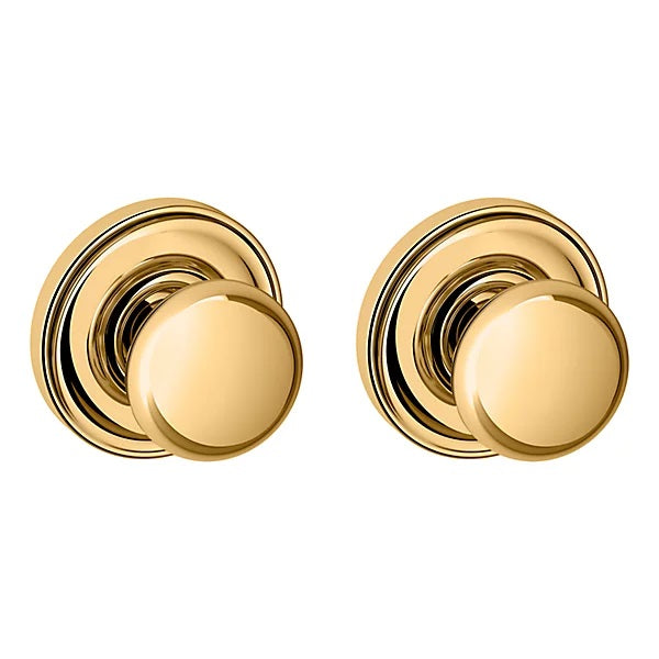 Baldwin Estate 5030 Full Dummy Knob with 5048 Rose in Lifetime Polished Brass finish