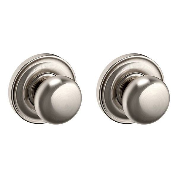 Baldwin Estate 5030 Full Dummy Knob with 5048 Rose in Lifetime Satin Nickel finish