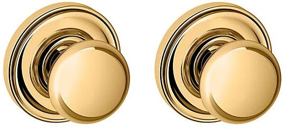 Baldwin Estate 5030 Full Dummy Knob with 5048 Rosette in Lifetime Polished Brass finish