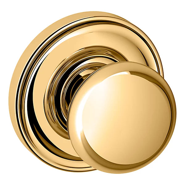 Baldwin Estate 5030 Half Dummy Knob with 5048 Rose in Lifetime Polished Brass finish