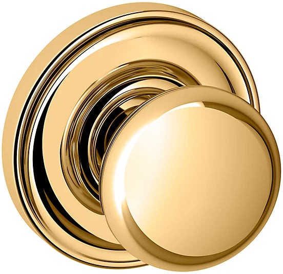 Baldwin Estate 5030 Half Dummy Knob with 5048 Rosette in Lifetime Polished Brass finish