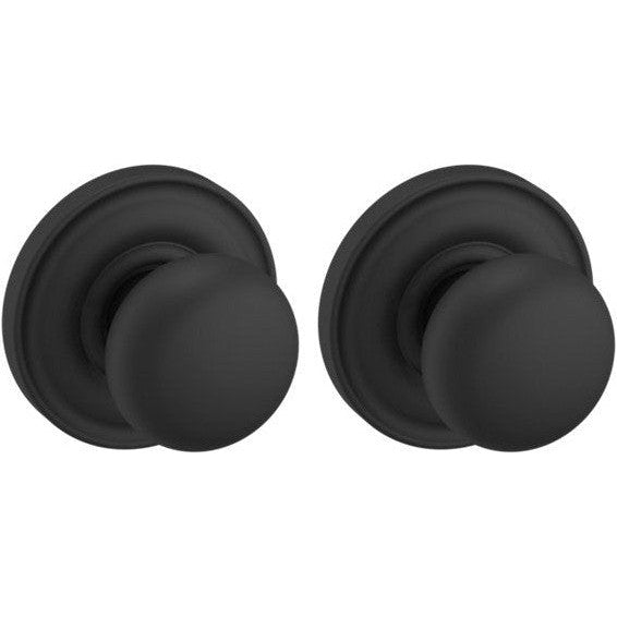 Baldwin Estate 5030 Passage Knob with 5048 Rosette in Satin Black finish