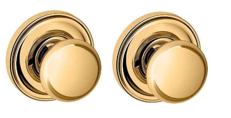 Baldwin Estate 5030 Privacy Knob with 5048 Rose in Lifetime Polished Brass finish