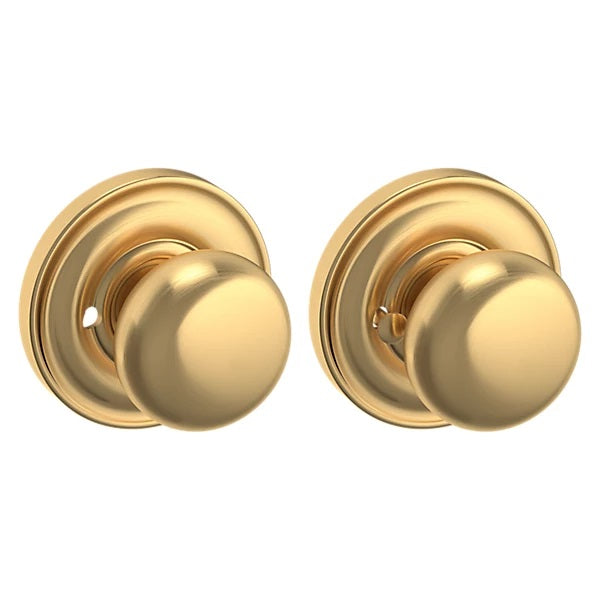 Baldwin Estate 5030 Privacy Knob with 5048 Rose in Lifetime Satin Brass finish