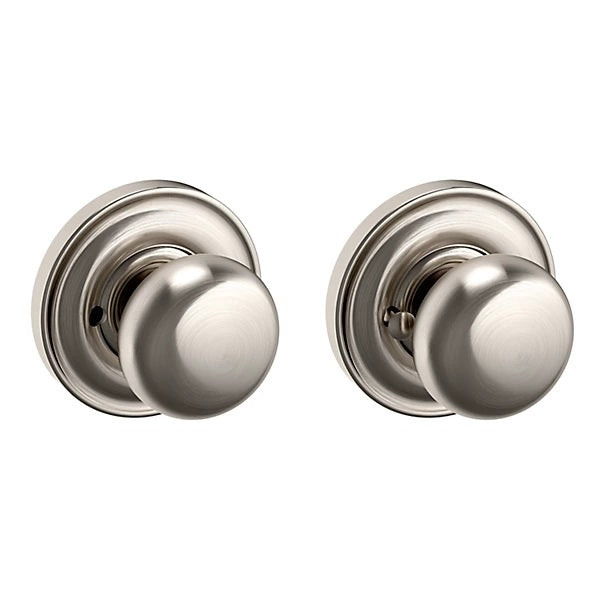 Baldwin Estate 5030 Privacy Knob with 5048 Rose in Lifetime Satin Nickel finish