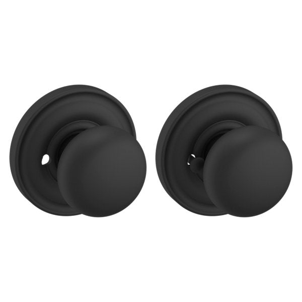 Baldwin Estate 5030 Privacy Knob with 5048 Rose in Satin Black finish