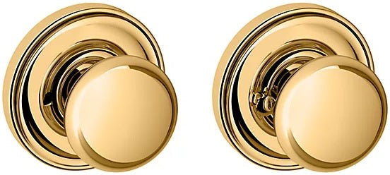 Baldwin Estate 5030 Privacy Knob with 5048 Rosette in Unlacquered Brass finish