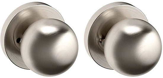 Baldwin Estate 5041 Privacy Knob with 5046 Rosette in Lifetime Satin Nickel finish