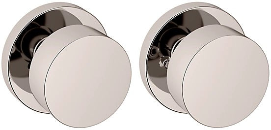 Baldwin Estate 5055 Privacy Knob with 5046 Rosette in Lifetime Polished Nickel finish