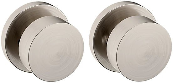 Baldwin Estate 5055 Privacy Knob with 5046 Rosette in Lifetime Satin Nickel finish