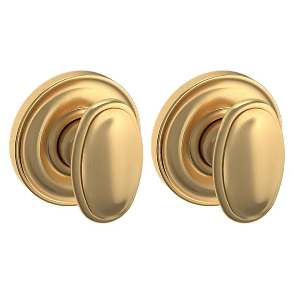 Baldwin Estate 5057 Full Dummy Knob with 5048 Rose in Lifetime Satin Brass finish