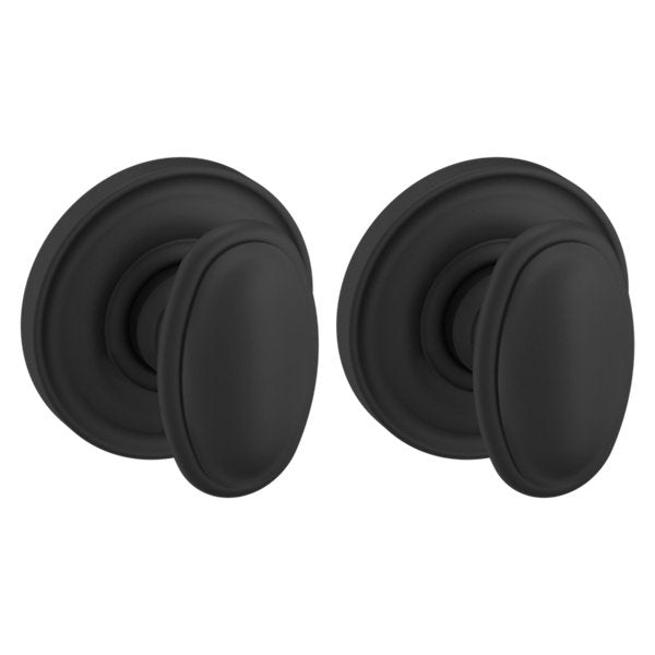 Baldwin Estate 5057 Full Dummy Knob with 5048 Rose in Satin Black finish