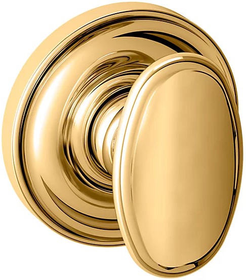 Baldwin Estate 5057 Half Dummy Knob with 5048 Rosette in Unlacquered Brass finish