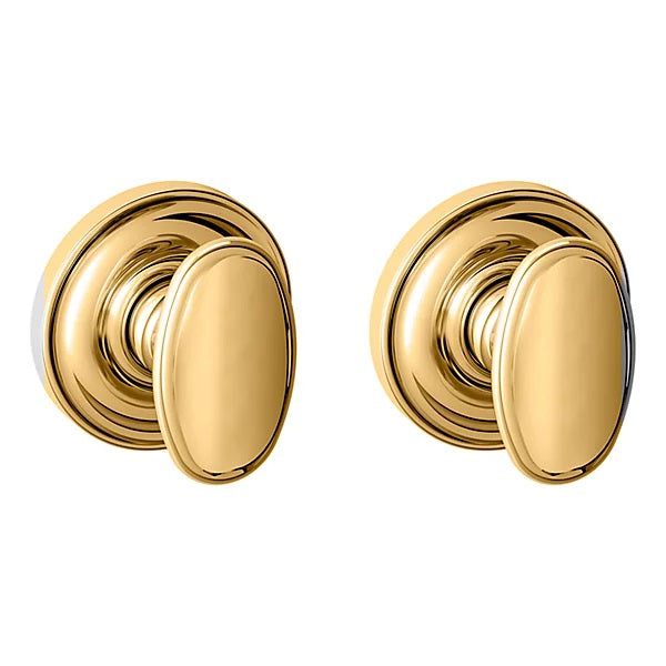 Baldwin Estate 5057 Passage Knob with 5048 Rose in Unlacquered Brass finish