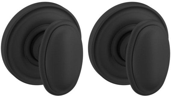 Baldwin Estate 5057 Passage Knob with 5048 Rosette in Satin Black finish